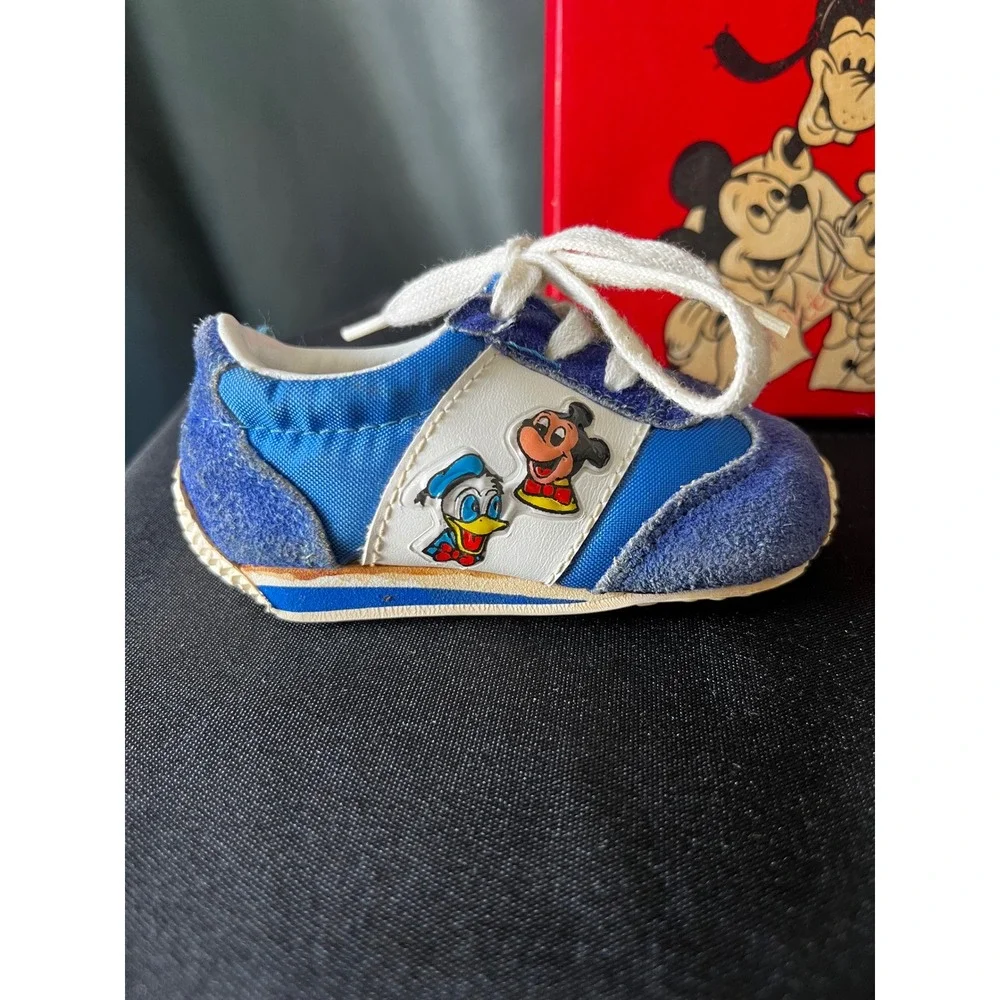 Vintage Disney Pals Baby Shoes Toddler‎ Sneakers Cartoon Mickey Goofy